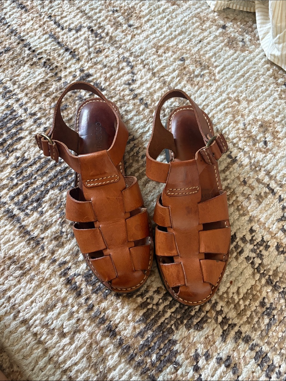 Cole Haan Leather Fisherman Sandals Brown Size 8